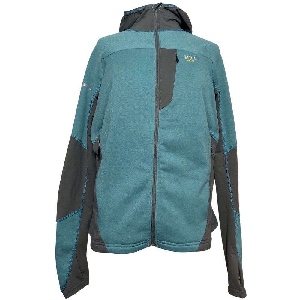 Mountain Hardwear Teal and Charcoal Hooded Jacket